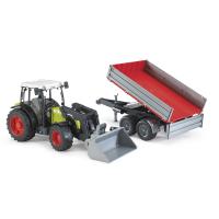 Bruder 02112 Трактор Claas Nectis 267 F с погрузчиком и прицепом